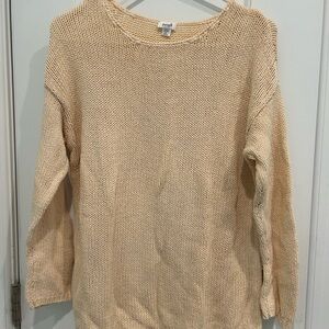 J. Jill Cream Knit Crew Neck Sweater